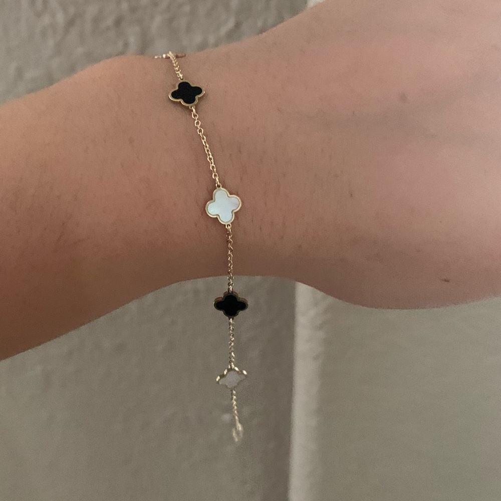 Real 14k gold clover bracelet